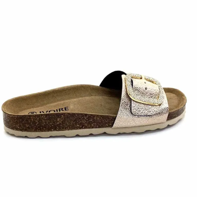 Vacances|Décontracté<Ivoire0473a Mules Plagettes Ivoire 11.71.14.351.412 Métal Dé Or