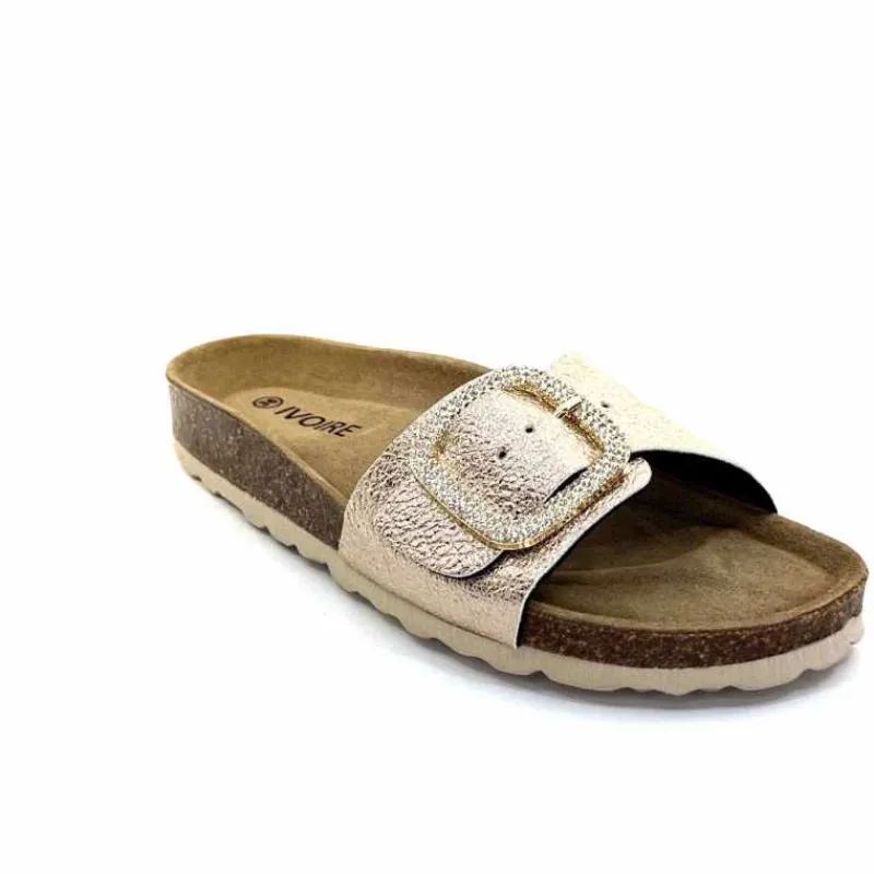 Vacances|Décontracté<Ivoire0473a Mules Plagettes Ivoire 11.71.14.351.412 Métal Dé Or