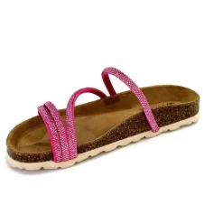 Vacances|Plagettes<Ivoire0473a Mules Plagettes Ivoire 11.71.14160.436 Strass Fushia