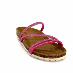 Vacances|Plagettes<Ivoire0473a Mules Plagettes Ivoire 11.71.14160.436 Strass Fushia