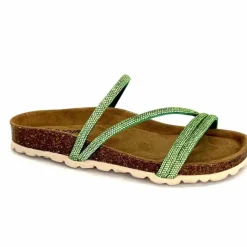 Vacances|Décontracté<Ivoire0473a Mules Plagettes Ivoire 11.71.14160.435 Strass Vert