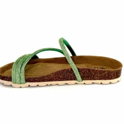 Vacances|Décontracté<Ivoire0473a Mules Plagettes Ivoire 11.71.14160.435 Strass Vert