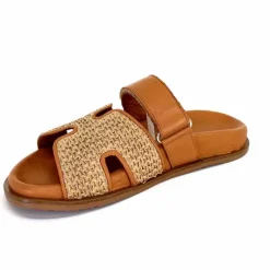 Vacances|Décontracté<382-ivoire Mules Plagettes Ivoire D27093-803 Raffia Coconut