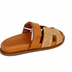 Vacances|Décontracté<382-ivoire Mules Plagettes Ivoire D27093-803 Raffia Coconut