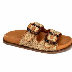 Vacances|Décontracté<382-ivoire Mules Plagettes Ivoire D27088-803 Raffia Coconut