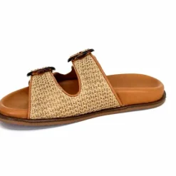 Vacances|Décontracté<382-ivoire Mules Plagettes Ivoire D27088-803 Raffia Coconut