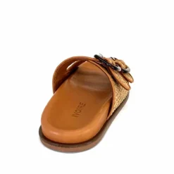 Vacances|Décontracté<382-ivoire Mules Plagettes Ivoire D27088-803 Raffia Coconut