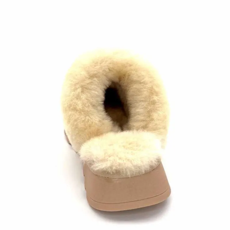 Fourrure|Décontracté<Nathan Baume Pantoufles Fourrées 242 N70 03 Mailles Beige