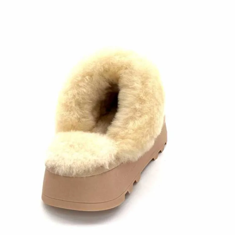 Fourrure|Décontracté<Nathan Baume Pantoufles Fourrées 242 N70 03 Mailles Beige