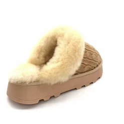 Fourrure|Décontracté<Nathan Baume Pantoufles Fourrées 242 N70 03 Mailles Beige