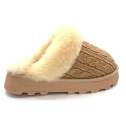 Fourrure|Décontracté<Nathan Baume Pantoufles Fourrées 242 N70 03 Mailles Beige