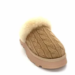 Fourrure|Décontracté<Nathan Baume Pantoufles Fourrées 242 N70 03 Mailles Beige