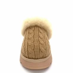 Fourrure|Décontracté<Nathan Baume Pantoufles Fourrées 242 N70 03 Mailles Beige