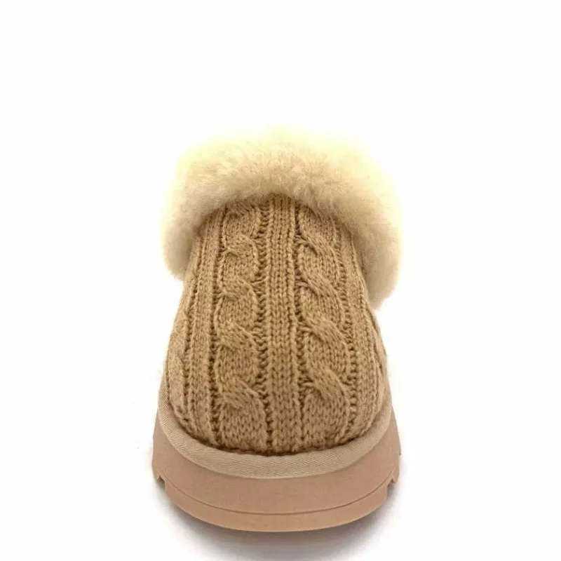 Fourrure|Décontracté<Nathan Baume Pantoufles Fourrées 242 N70 03 Mailles Beige