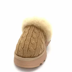 Fourrure|Décontracté<Nathan Baume Pantoufles Fourrées 242 N70 03 Mailles Beige