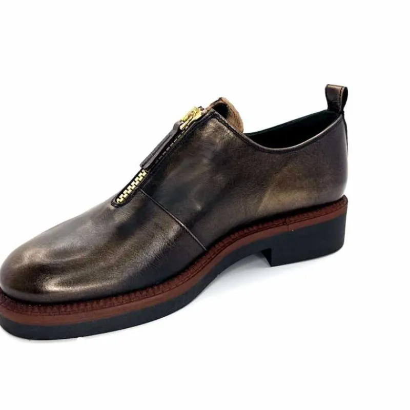 Masculin|Lacets<Ivoire0330 Richelieux Zip Ivoire 302 Cuir Bronze Marron