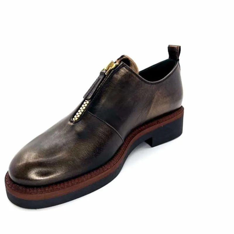 Masculin|Lacets<Ivoire0330 Richelieux Zip Ivoire 302 Cuir Bronze Marron