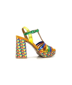 Fantaisie|Elégant<Audley Sandales à Talon 22240Cuir Multicolore