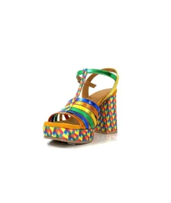 Fantaisie|Elégant<Audley Sandales à Talon 22240Cuir Multicolore