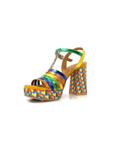 Fantaisie|Elégant<Audley Sandales à Talon 22240Cuir Multicolore