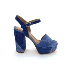 Talon|Sandales<Ivoire0467a Sandales à Talon Fiorina S152 620 Cuir Jeans Bleu