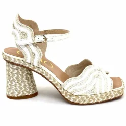 Vacances|Semelles Corde<Gaimo Sandales à Talon Danae Raffiia Beige Blanc