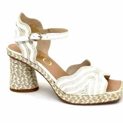 Vacances|Semelles Corde<Gaimo Sandales à Talon Danae Raffiia Beige Blanc