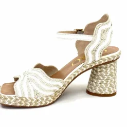 Vacances|Semelles Corde<Gaimo Sandales à Talon Danae Raffiia Beige Blanc