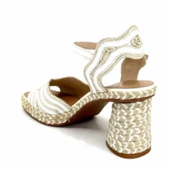 Vacances|Semelles Corde<Gaimo Sandales à Talon Danae Raffiia Beige Blanc