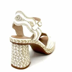 Vacances|Semelles Corde<Gaimo Sandales à Talon Danae Raffiia Beige Blanc
