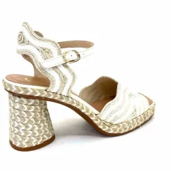 Vacances|Semelles Corde<Gaimo Sandales à Talon Danae Raffiia Beige Blanc
