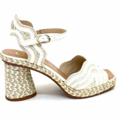 Vacances|Semelles Corde<Gaimo Sandales à Talon Danae Raffiia Beige Blanc