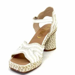 Vacances|Semelles Corde<Gaimo Sandales à Talon Danae Raffiia Beige Blanc