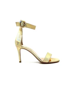 Talon|Soirée<eclair paris Sandales à Talon Haut Ivoire Gian V2 Cuir Métal Or