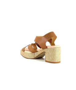 Vacances|Compensées & Plateformes<Ivoire0346a Sandales à Talon Ivoire 22688 Cuir Marron