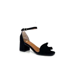 Elégant|Sandales<Ivoire0351a Sandales à Talon Ivoire 8453770 Daim Noir