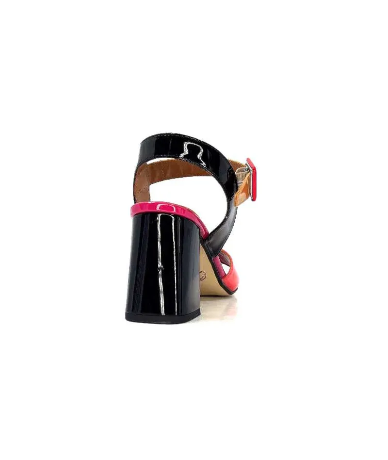 Elégant|Sandales<Ivoire0334 Sandales à Talon Ivoire F1136 Mare Cuir Vernis Multicolor Multicolore