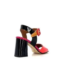 Elégant|Sandales<Ivoire0334 Sandales à Talon Ivoire F1136 Mare Cuir Vernis Multicolor Multicolore