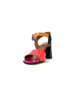 Elégant|Sandales<Ivoire0334 Sandales à Talon Ivoire F1136 Mare Cuir Vernis Multicolor Multicolore