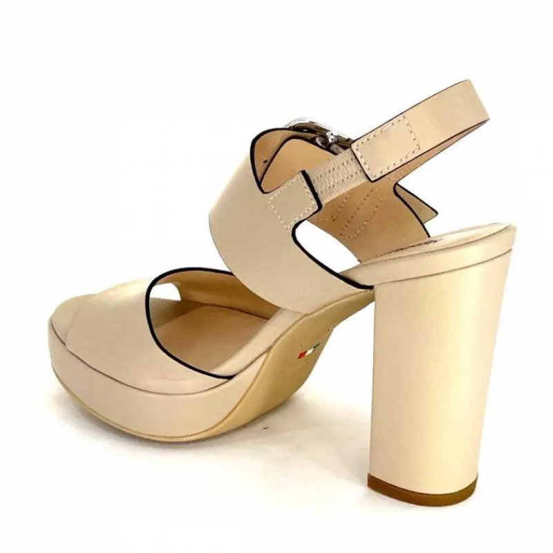 Talon|Féminin<Nero Giardini Sandales à Talon NeroGiardini410360Cuir Beige