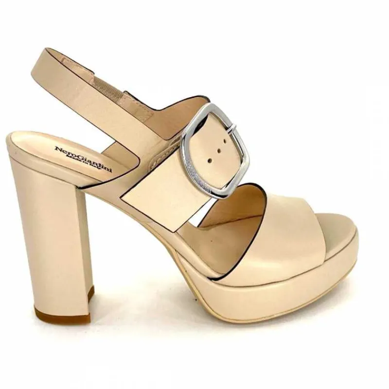 Talon|Féminin<Nero Giardini Sandales à Talon NeroGiardini410360Cuir Beige