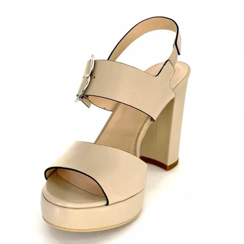 Talon|Féminin<Nero Giardini Sandales à Talon NeroGiardini410360Cuir Beige