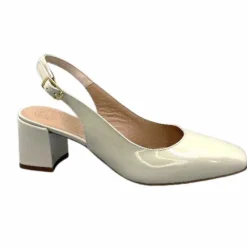 Elégant|Escarpins<Unisa Sandales à Talon Lauri Cuir Vernis Crème