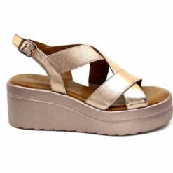 Féminin|Plateformes<Inuovo Sandales Compensées 99012 Cuir Metal Rose