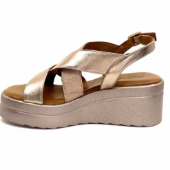 Féminin|Plateformes<Inuovo Sandales Compensées 99012 Cuir Metal Rose