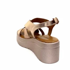 Féminin|Plateformes<Inuovo Sandales Compensées 99012 Cuir Metal Rose