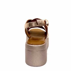 Féminin|Plateformes<Inuovo Sandales Compensées 99012 Cuir Metal Rose