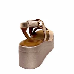 Féminin|Plateformes<Inuovo Sandales Compensées 99012 Cuir Metal Rose