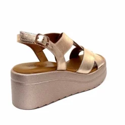 Féminin|Plateformes<Inuovo Sandales Compensées 99012 Cuir Metal Rose