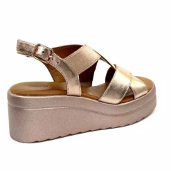 Féminin|Plateformes<Inuovo Sandales Compensées 99012 Cuir Metal Rose